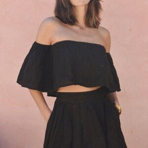 Elegant Black Off-Shoulder Women's Top